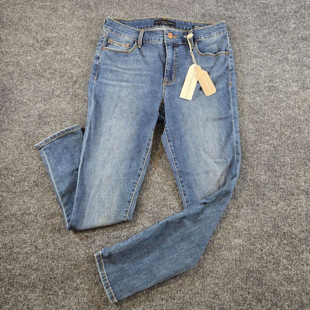 Sanctuary Denim Social Crop Skinny Jeans NWT Size 28 Med Wash Indie Sleaze